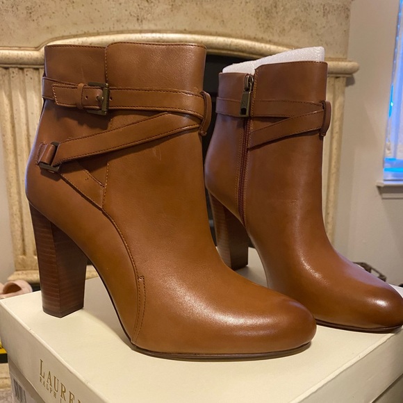 LAUREN by Ralph Lauren Womens VIANCA Closed Toe Ankle Boots - Size 10 - Brown - Picture 4 of 6